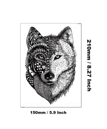 Large Wolf Temporary Tattoos - 10 Sheets | Waterproof Fake Tattoo Stickers for Men Women | Cool 3D Wolf Designs for Arm - Buy Online on GoSupps.com