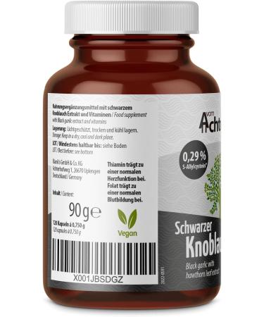 Buy Black Garlic Hawthorn 180 Capsules - 450mg Extract Vegan Achterhof - Boost Heart Health & Wellness - Buy Online on GoSupps.com