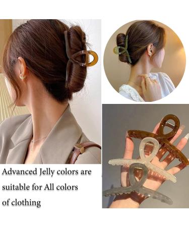 Large Butterfly Claw Clips for Thick Hair - 5.1 inch Jelly Color Hair Accessories (4 Colors) - Gift Box Included - Buy Online on GoSupps.com