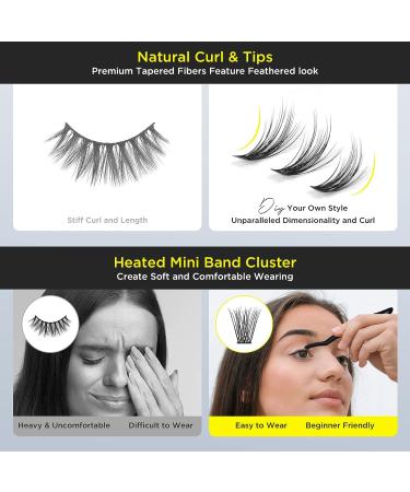 LASHVIEW DIY Cluster Lash Extensions for Self-Application - 48 Pcs, 3D Rapid Soft and Lightweight, Style D10 Mix (10/12/14/16mm) - Buy Online on GoSupps.com