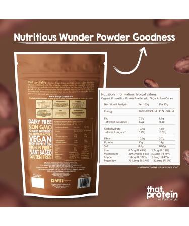 Vegan Chocolate Protein Powder - Gluten Free & Low FODMAP Brown Rice Blend | 250g Plant Based Protein for Energy & Immune Support - Buy Online on GoSupps.com