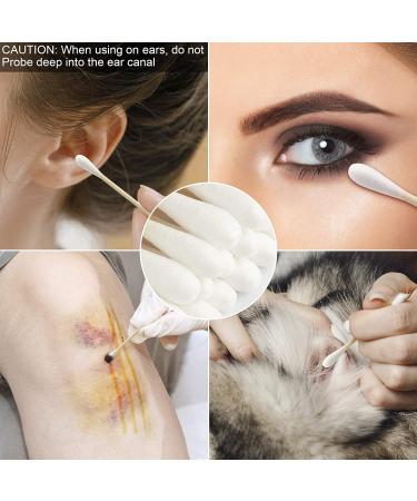 1000 Count Organic Bamboo Cotton Swabs | Biodegradable Wooden Buds for Ear | Plastic-Free Double Ear Sticks for Makeup & Cleaning | Pointy/Round Head | 1000 Pcs - Buy Online on GoSupps.com