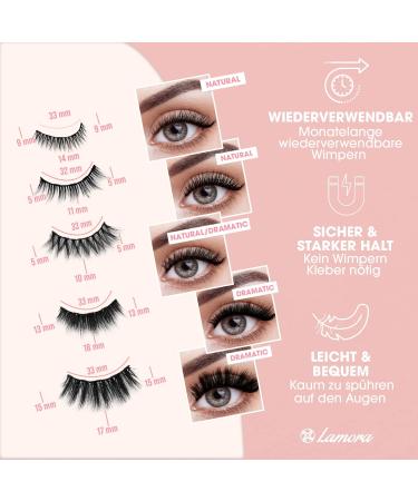 Magnetic Eyelashes with Eyeliner Kit - Magnetic False Eyelashes Multipack with Reusable Natural Magnetic Lashes - 5 Pairs Magnetic Fake Eyelashes Free Applicator Mirror & Protective Gift Storage Box - Buy Online on GoSupps.com