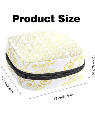 Women s Travel Makeup & Menstrual Cup Organizer - Large Capacity Storage Pocket with Gold Abstract Pattern | 4.7x6.6x6.6 in - Buy Online on GoSupps.com