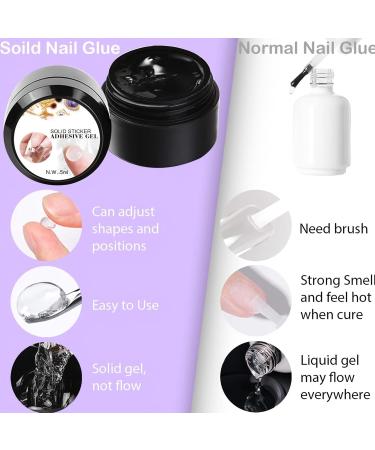 Jiimhte 3D Gel | Molding Glue for Extension Tips | Sculpting Gel for False Nails | For Home Manicure and Pedicure for Women and Girls French Tips Rhinestone Flower Foil Charm Stamping - Buy Online on GoSupps.com