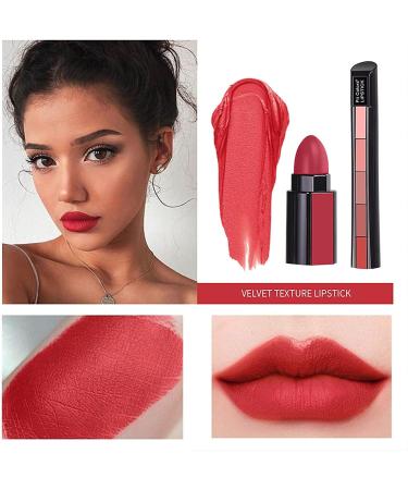  Hikaka Classic 5-in-1 matte lipstick non-marking waterproof long-lasting smooth soft to wear full color coverage non-sticky glossy moisturizing for women (A) - Buy Online on GoSupps.com