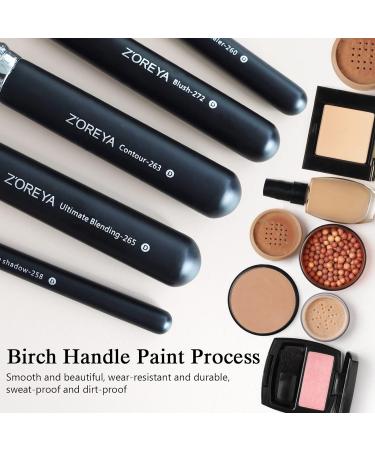 Zoreya Makeup Brush Set - Premium 15 Piece Kabuki Brush Set for Cosmetics - Cruelty-Free Synthetic Brushes for Foundation, Concealer, Blush, and Eye Shadows - Buy Online on GoSupps.com