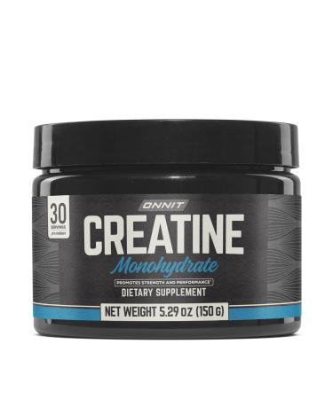 ONNIT Creatine Monohydrate Powder IGEN(TM) Non-GMO Tested 5g Premium Creatine for Muscle Strength Power and Lean Mass Supports Brain Health Brain Cellular Energy Unflavored 30 Servings 5.29 oz 30 Count