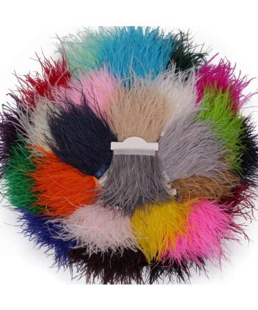 Ostrich Feather Fringe Trim Ribbon 2 Yards - Fluorescence Peach - 4-6inch Width - Sewing & Crafts Accessories - Buy Online on GoSupps.com