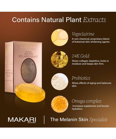 Buy Makari 24K Gold Lightening Soap - Omega 3 & Probiotics for Scar Removal & Skin Rejuvenation | 5 oz. - International Shipping Available - Buy Online on GoSupps.com
