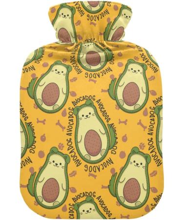 NAANLE Cartoon Avocado Cat Mit & Water Bottle 2L | Large Hot Water Bottle for Bed Hand & Foot Heat Pain Relief & Cold Therapy - Buy Online on GoSupps.com