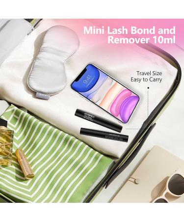 Travel Size Lash Bond & Remover Kit - 10ML Gentle Glue & 10 Disposable Eyelash Brushes for Easy Removal | Perfect for International Shipping - Buy Online on GoSupps.com