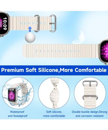 Motion Sickness Bands for Apple Watch - Soft Silicone Wristbands for Sea Sickness | 38mm 40mm 41mm 42mm 44mm 45mm 49mm - Pink/Starlight Colors - Buy Online on GoSupps.com