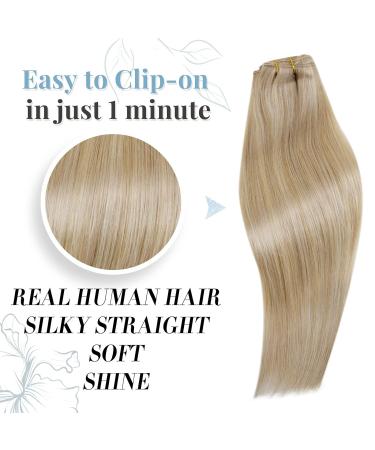 Runature Clip in Real Hair Extensions - 25cm Blond Highlight - 80g 7PCS Invisible Clips - Dark Ash Blonde #16P22 - Buy Online on GoSupps.com