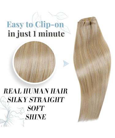 Runature Real Hair Clip-In Extensions #16P22 - 120g 55cm Blond Highlighted Remy Human Hair - 7PCs - Buy Online on GoSupps.com