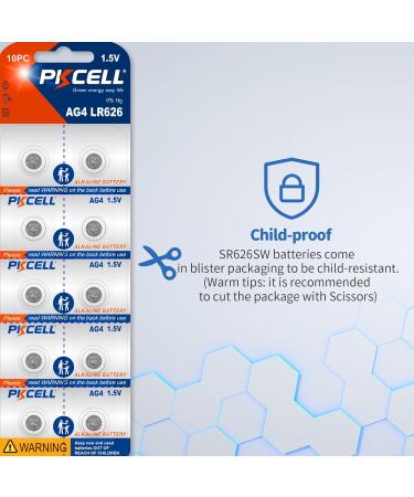 Buy PKCELL 10Pcs LR626 Battery 377 SR626SW Watch Battery | AG4 Button Cell Battery - High Performance & Long Lasting - International Shipping Available - Buy Online on GoSupps.com