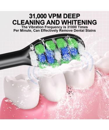 M6 Upgraded Sonic Electric Toothbrush for Adults - USB Rechargeable 8 Brush Heads 9 Modes Smart Timer Long Battery Life - Buy Now - Buy Online on GoSupps.com