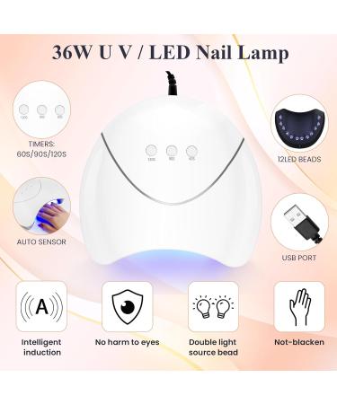 VANREESA Gel Nail Polish Kit with 36W UV Lamp - 12 Autumn Colors, Manicure Tools, Soak Off Gel, Starter Kit for Women - Aurantium, Lilac, Baby Pink - Gift for Her - Buy Online on GoSupps.com