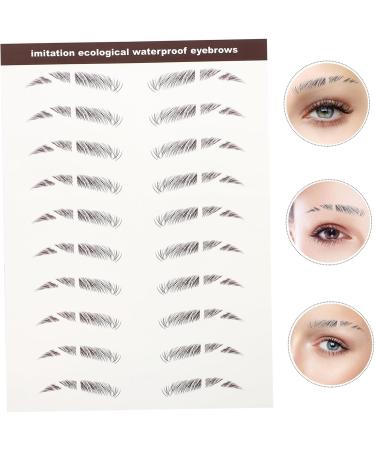 Beatifufu 6pcs Eyebrow Stickers Makeup Brow Sticker Imitation Eyebrow Sticker Hair Water Transfer Paper 6X1X0.1CM Brown - Buy Online on GoSupps.com