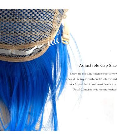 Yamel Anime Wig Blue for Cosplay Party Synthetic Layered Short Hair Wigs with Bangs Pastel Wigs for Women Men Kids - Buy Online on GoSupps.com