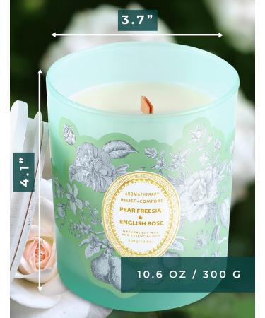 Pear Freesia & English Rose Scented Candle | Long Lasting Aromatherapy Candles | Natural Soy Wood Wick | Refreshing Home Fragrance for Women - Buy Online on GoSupps.com