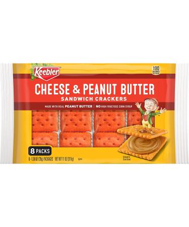 Keebler Sandwich Crackers - Cheese and Peanut Butter Snack, 11oz Tray (8 Packs) - Office and Kids Snacks - Buy Online on GoSupps.com