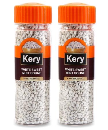 Kery White Sweet Mint Saunf Mukhwas 2 Bottles 240g (Madrasi Sounf Mouth Freshener)_Packing May Vary