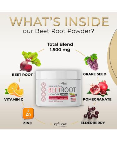 Beet Root Powder - Natural Berry Flavor Nitric Oxide Boost & Heart Health - Non-GMO Superfood Supplement | 30 Servings - Shop Internationally - Buy Online on GoSupps.com
