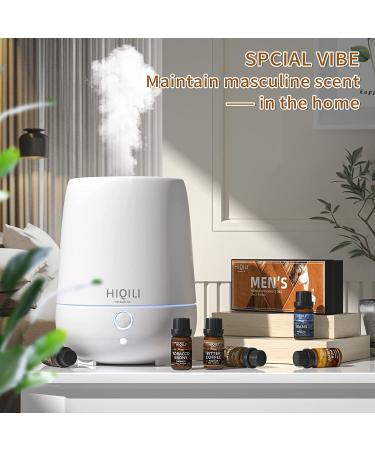 HIQILI Fragrance Oils for Men - Set of 6 Aromatherapy Scented Oils - Sandalwood, Leather, Coffee, Jeans, Tobacco, Ebony, Amber Rum - Father's Day Gift for Dad - Buy Online on GoSupps.com