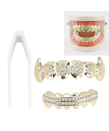Galvanize Hip Hop Style False Teeth - Fashionable Gold Dental Set for Halloween Wall Decoration & Makeup Parties - Buy Online on GoSupps.com