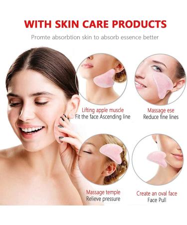 Gua Sha Stone Rose Quartz Tool | Daily Anti-Aging Skin Massage for SPA Therapy - Buy Online on GoSupps.com