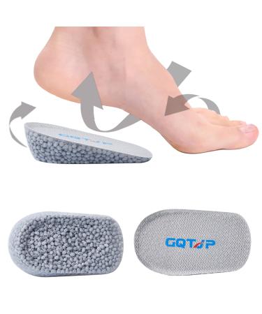 GQTJP Orthopedic Heel Lift Inserts Shock Absorption and Cushioning Height Increase Insoles for Achilles Tendonitis Relief Heel Spurs Heel Pain and Plantar Fasciitis Grey Large - 1.4 Inch ( Pack of 2 )