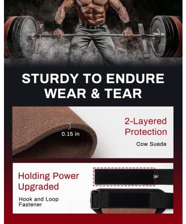 VINSGUIR Padded Weight Lifting Straps with Wrist Support - Gym Hand Straps for Men and Women (Pair) Brown - Buy Online on GoSupps.com