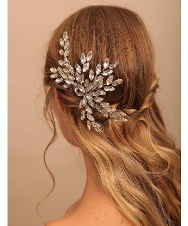 Deniferymakeup Bride Wedding Hair Combs Silver Rhinestone Headpiece Rhinestone Bridal Hair Accessories for Women and Girls (Silver) - Buy Online on GoSupps.com