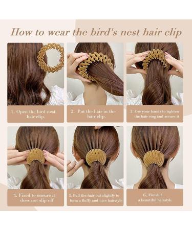 14 Pcs Matte Bird Nest Hair Clips Ponytail Holder Set for Women - Fashionable Hair Accessories - Buy Online on GoSupps.com