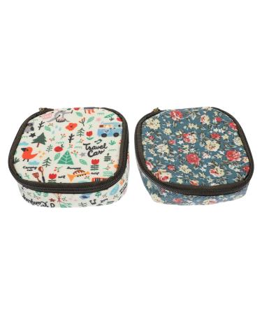 Gleavi 2 pieces of napkin-storage pocket women's make-up bag pad holder wallet zip wallet travel organizer bags with zipper storage bags