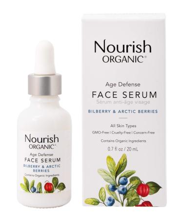 Nourish Organic | Age Defense Face Serum | GMO-Free, Cruelty Free, Fragrance Free (0.7oz)