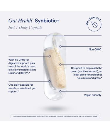 Ritual Synbiotic+ 30 Vegan Capsules - 3-in-1 Formula for Gut Health, Bloat & Immune Support - Clinically-Studied Postbiotic Prebiotic Probiotic - Buy Online on GoSupps.com