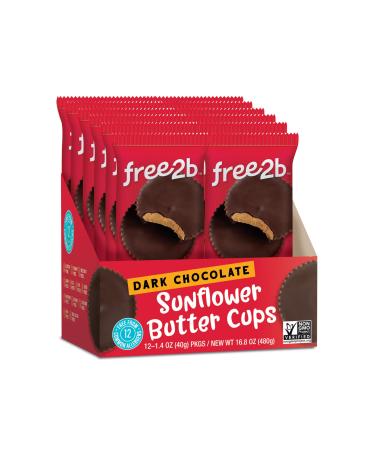 Free 2b Dark Chocolate Sun Cups Gluten-Free, Dairy-Free, Nut-Free and Soy-Free - 2-Cup Packages (Pack of 12) (24-Cups Total) Dark Chocolate 1.4 Ounce (Pack of 12)