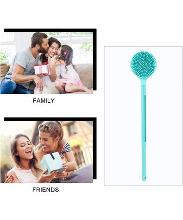 Healifty Silicone Handle Cleaner Brush - Shower Exfoliator & Back Massager | Double-Sided Body Scrub for Kids | Portable Bath Skin Brushing Tool - Sky-blue - Buy Online on GoSupps.com