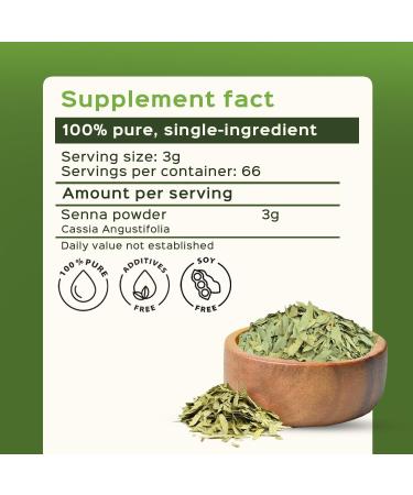 bixa BOTANICAL Senna Leaves Powder (Cassia angustifolia), Ayurvedic Herbal Supplement to Support Digestive Function, Gluten Free, Non-GMO, Steam Treated, Vegan, 100% Pure | 200g / 7oz 7.05 Ounce (Pack of 1) - Buy Online on GoSupps.com