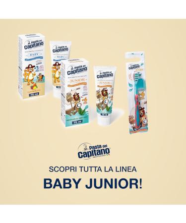 Pasta del Capitano Tuttifrutti Baby Toothpaste - Gentle Fluoride Formula for Kids 3+ 75ml - Made in Italy - Buy Online on GoSupps.com