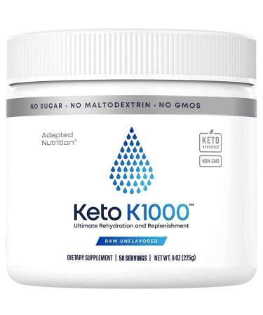 Keto K1000 Electrolyte Powder | Hydration Supplement Drink Mix | Raw Mineral Flavor No Stevia | 50 Servings | Boost Energy & Beat Leg Cramps | No Maltodextrin or Sugar Unflavored