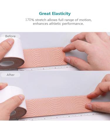 Buy Kinesiology Tape Precut - 4 Rolls Cotton Elastic Muscle & Joint Support Hypoallergenic Waterproof K Tape for Pain Relief | International Shipping - Buy Online on GoSupps.com