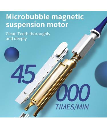 Magnetic Levitation Electric Toothbrush - 6 Brush Heads 90 Days Battery Life Adults - White Color - Buy Online on GoSupps.com