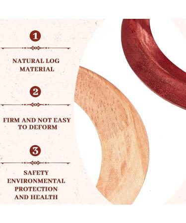 3 Pcs Moon Hair Fork & Hairpin Set | Hand Carved Wooden Moon Barrettes for Women | Lightweight Hair Styling Accessories in Red, Black, and Wood Color - Buy Online on GoSupps.com