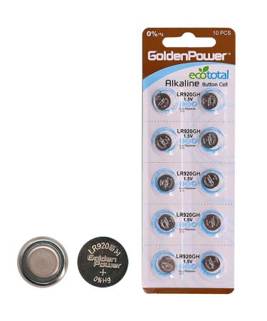 LR920GH Alkaline Button Cell 1.5V Battery Hi-Pro Strongest Leak-Proof Performance 10 Count (Pack of 1)