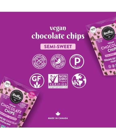 Healthy Crunch Semi-Sweet Chocolate Chips - Dairy Free & Vegan - 6 Units x 283g - Ideal for Chocolate Chip Cookies High Protein Snacks Organic Snacks Nut-Free Spread - Healthy Snacks for Adults - Buy Online on GoSupps.com