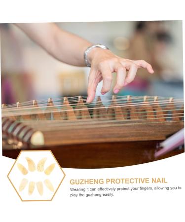 8pcs Guzheng nails thumb picks guitar picks for kids acoustic guitar plectrums Guzheng Accessories guzheng ox horn pick thin guitar picks child protective cover horns portable 2.5X1.2X0.1CM Light Yellow 03 - Buy Online on GoSupps.com