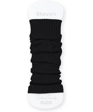 STEVEN Girl Cotton Calf Leg Warmers - Black | Warm & Comfortable Undersuits for Kids | Ribbed & Stylish | Ideal for Young Dancers - Buy Online on GoSupps.com